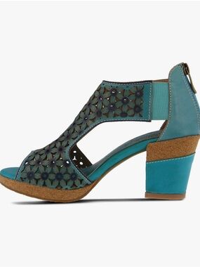 L’Artiste | Springstep Open Toe Wedge Heel | Teal | sz 40 (US 9) | N w/o Box